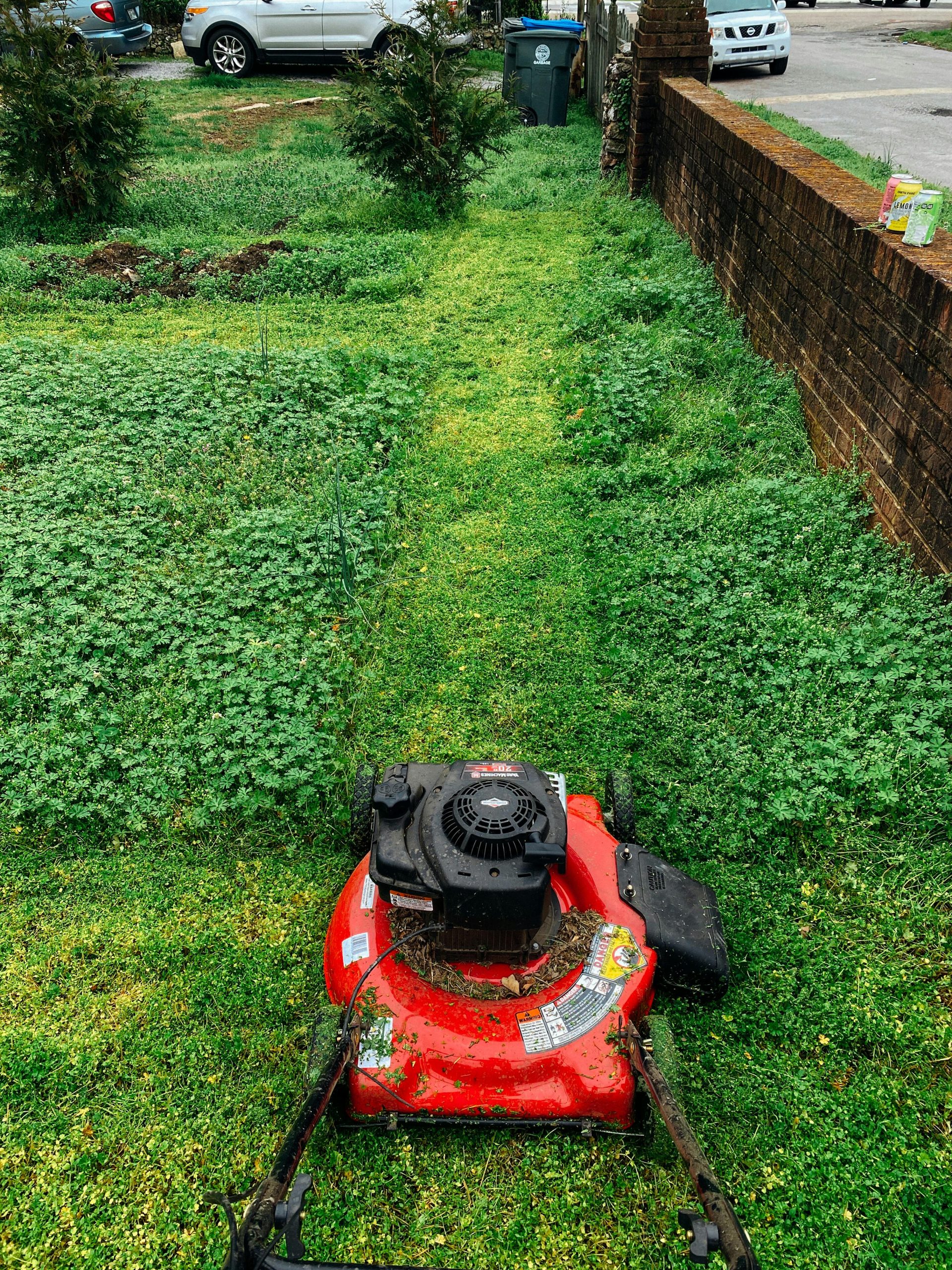 The Outdoor Helper Mowing